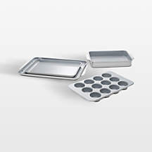 Caraway Cream Non-Toxic Ceramic Non-Stick 6-Piece Half Bakeware Set + Reviews | Crate & Barrel