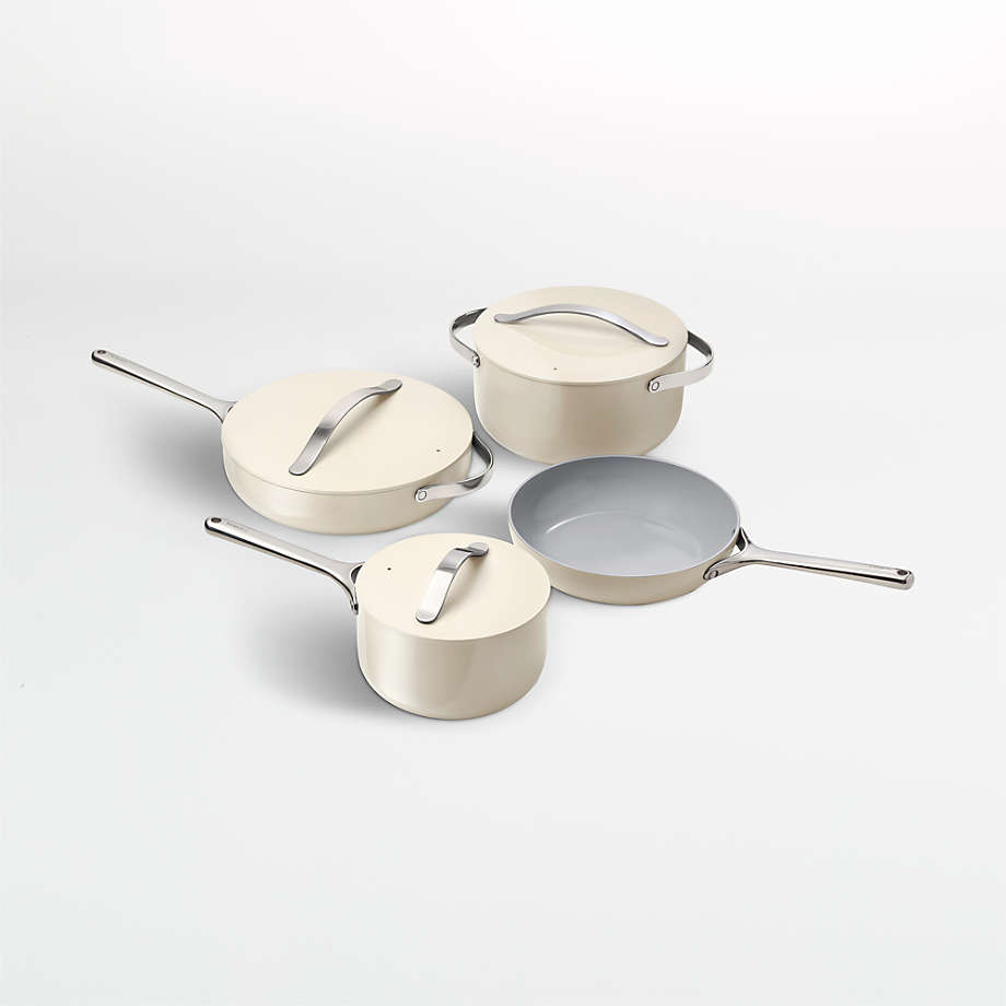 Caraway Home 7-Piece Cream Non-Stick Ceramic Cookware Set + Reviews