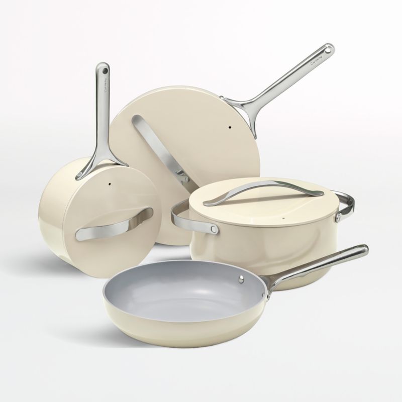 Caraway Home 7-Piece Cream Non-Stick Ceramic Cookware Set + Reviews