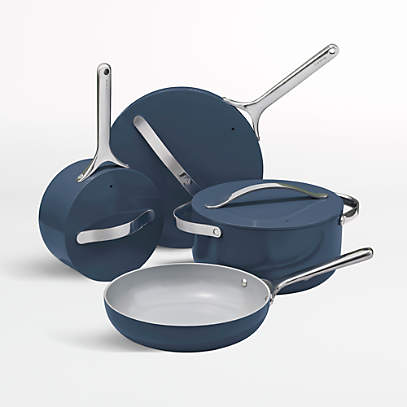 Caraway Home 7-Piece Navy Blue Non-Stick Ceramic Cookware Set + Reviews