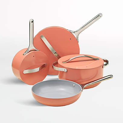Caraway Home 7-Piece Perracotta Orange Non-Stick Ceramic Cookware Set +  Reviews