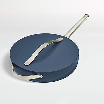 View Caraway Home Navy Blue Non-Stick Ceramic Sauté Pan details
