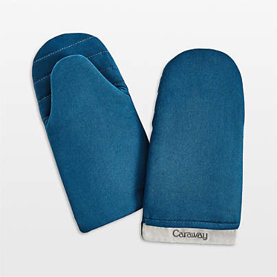 Caraway Organic Cotton Navy Oven Mitt, Set of 2