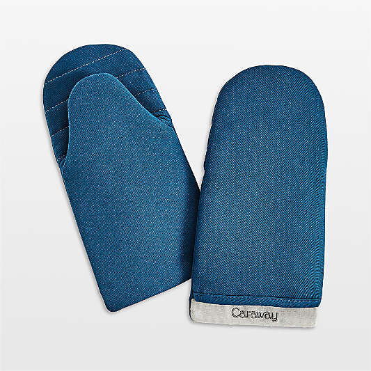 Caraway Organic Cotton Navy Oven Mitt, Set of 2