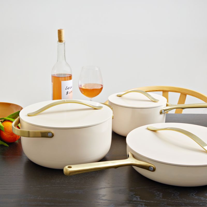 Caraway Cream Non-Stick Ceramic 6.5-Qt. Dutch Oven with Gold Hardware - image 2 of 6