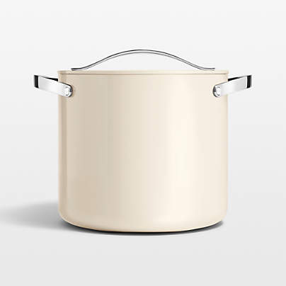 Caraway ® Cookware Plus Cream Ceramic 12-Qt. Stock Pot with Lid