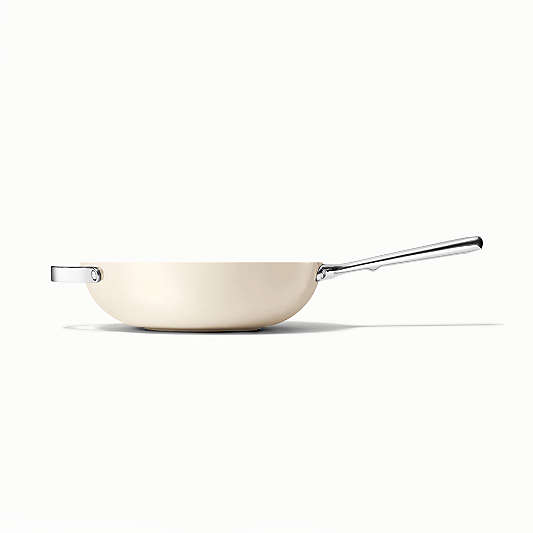 Caraway ® Cookware Plus Cream Ceramic Nonstick 12" Stir Fry Pan