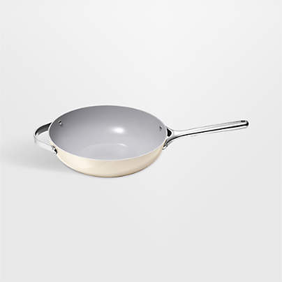 Caraway ® Cookware Plus Cream Ceramic Nonstick 12" Stir Fry Pan