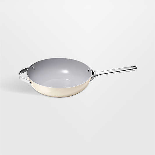 Caraway ® Cookware Plus Cream Ceramic Nonstick 12" Stir Fry Pan