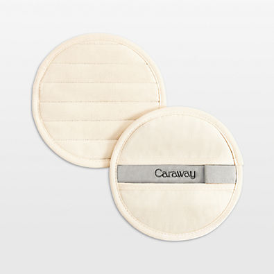 View Caraway Organic Cotton Cream Pot Holder, Set of 2 details