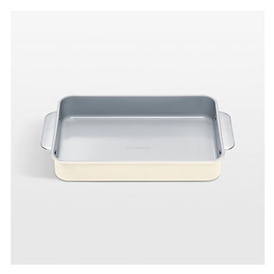 View Caraway ® Cream Ceramic Non-Stick Rectangle Pan with Handles details