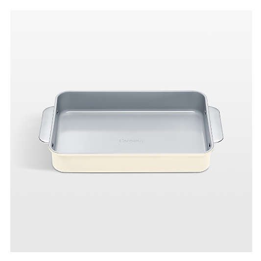 Caraway ® Cream Ceramic Non-Stick Rectangle Pan with Handles
