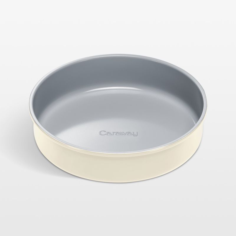 Caraway Cream Non-Stick Ceramic Round Pan | Crate & Barrel