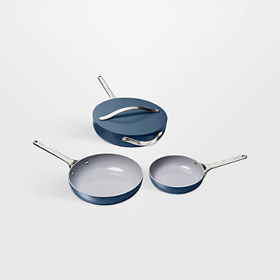 Caraway ® Navy Ceramic Nonstick 4-Piece Fry Pan Cookware Set