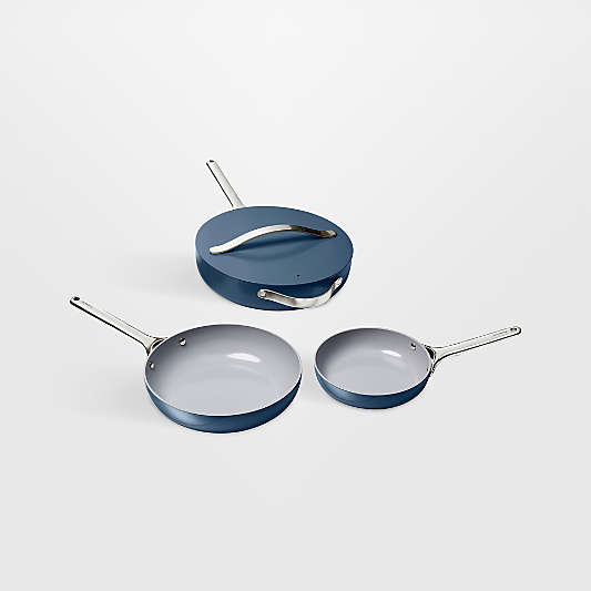 Caraway ® Navy Ceramic Nonstick 4-Piece Fry Pan Cookware Set