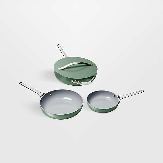 Caraway ® Sage Ceramic Non-Stick 4-Piece Fry Pan Cookware Set
