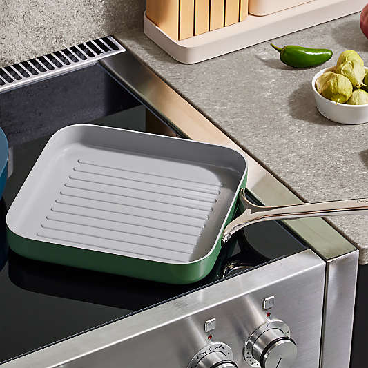 Caraway ® Sage Ceramic Non-Stick Square Grill Pan