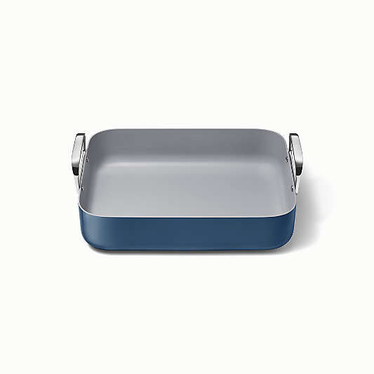 Caraway ® Navy Ceramic Non-Stick Roasting Pan with Rack