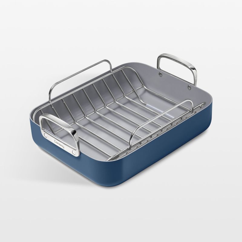 Viewing product image Caraway ® Navy Ceramic Non-Stick Roasting Pan with Rack - image 1 of 2