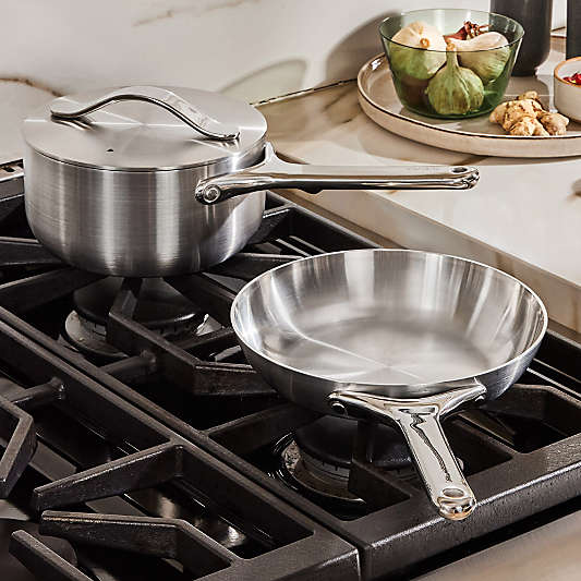 Caraway ® Stainless Steel Mini Fry Pan and Stainless Steel Mini Saucepan Duo