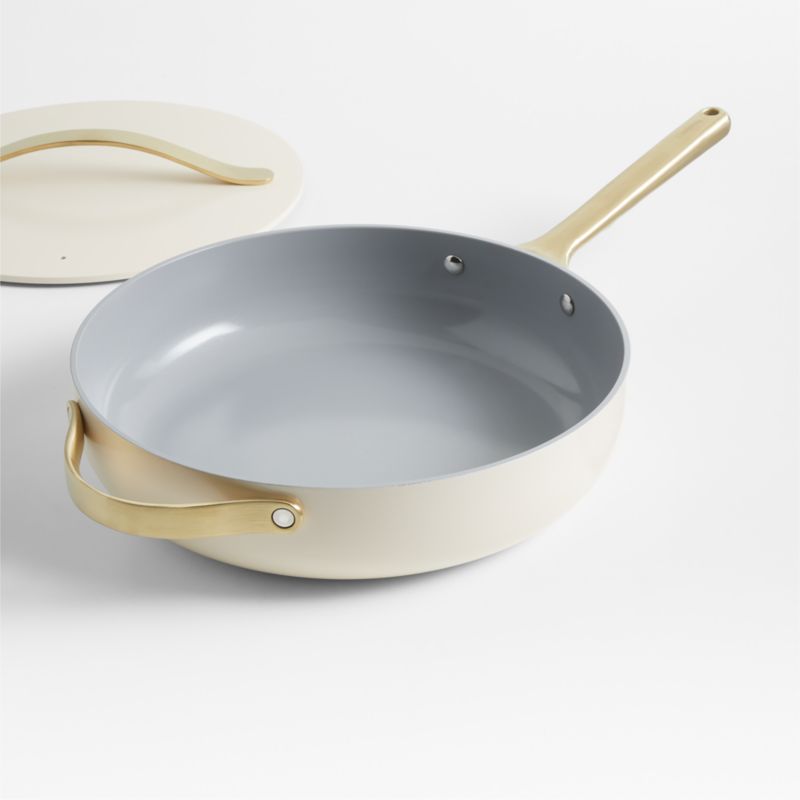 Caraway Sauté Pan in Black with Gold Handle