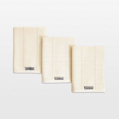 View Caraway ® Organic Cotton Cream Tea Towel, Set of 3 details