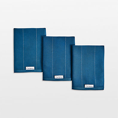 View Caraway Organic Cotton Navy Tea Towel, Set of 3 details
