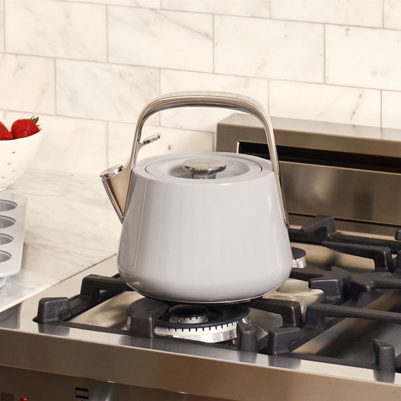 Caraway Grey Stovetop Whistling Tea Kettle + Reviews | Crate & Barrel