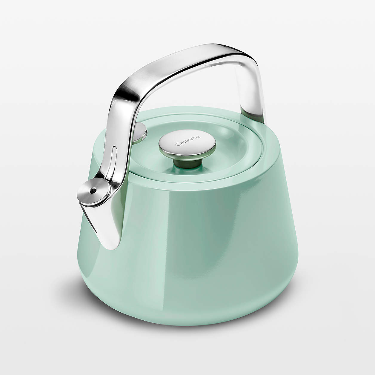 Caraway Mist Stovetop Whistling Tea Kettle + Reviews Crate & Barrel