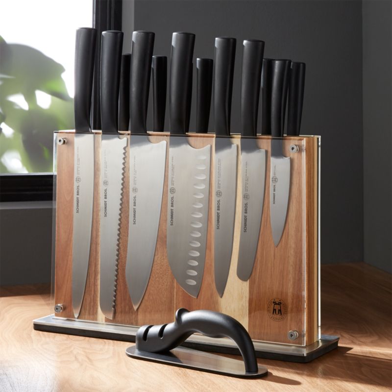 KitchenAid Premier 6-Piece Ash Wood Knife Block Set | Crate & Barrel