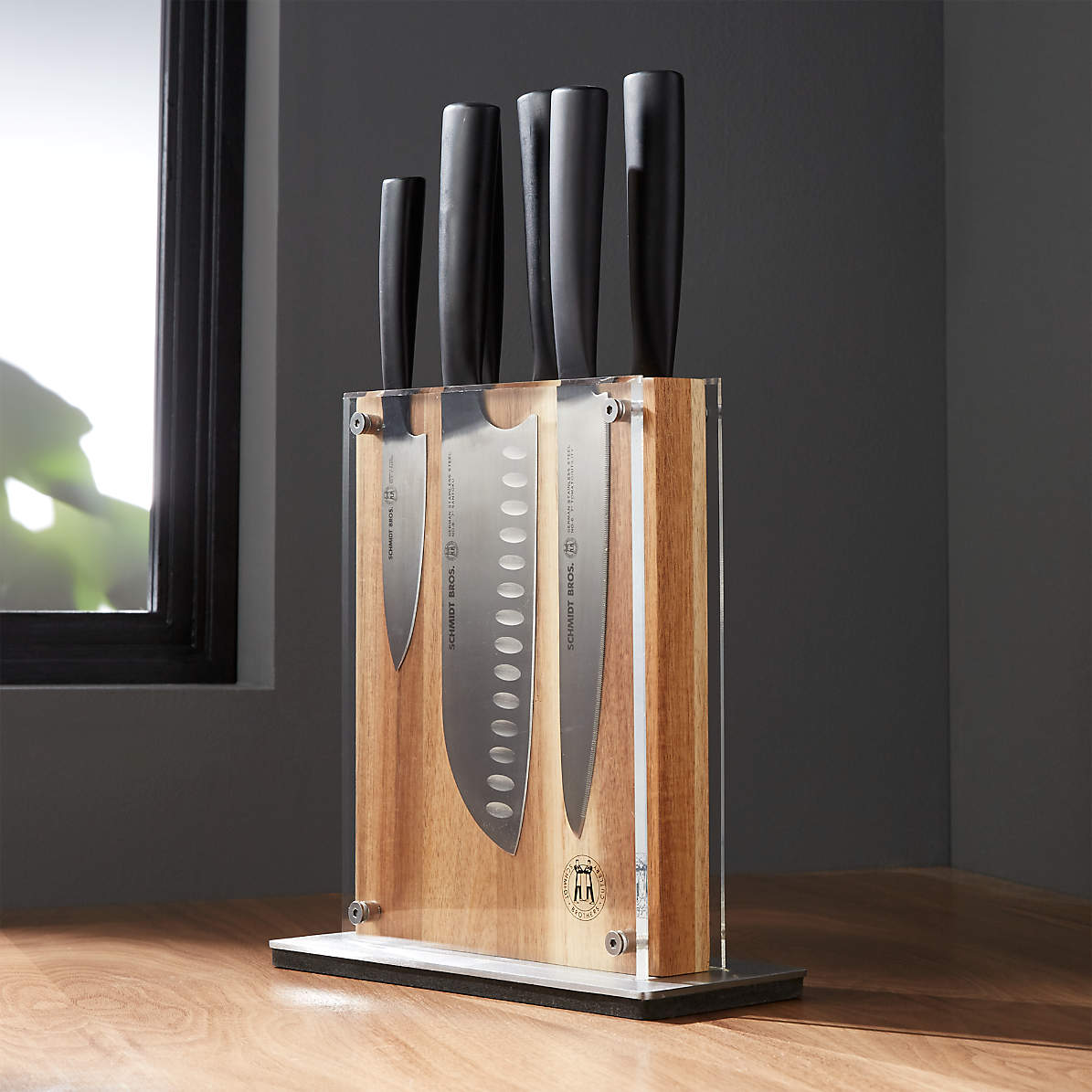 schmidt brothers cutlery 7 piece knife block set