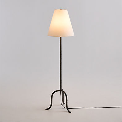 View Cardiff Black Floor Lamp with White Shade 58.25" details