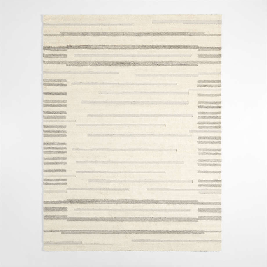 Cardrona Wool Silver Grey Area Rug 6'x9' Crate & Barrel