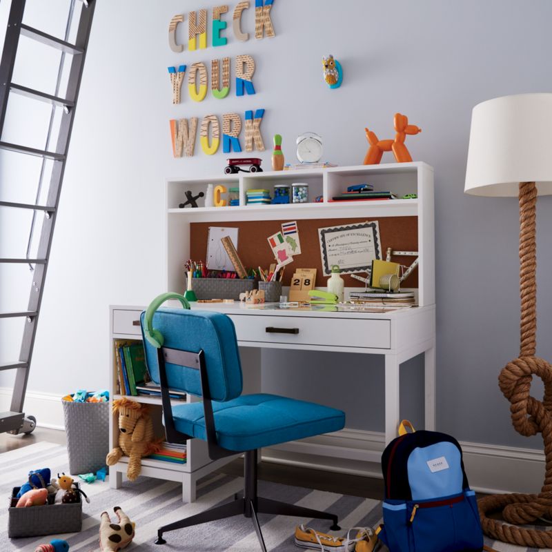 Kids Parke White Desk and Hutch | Crate & Kids