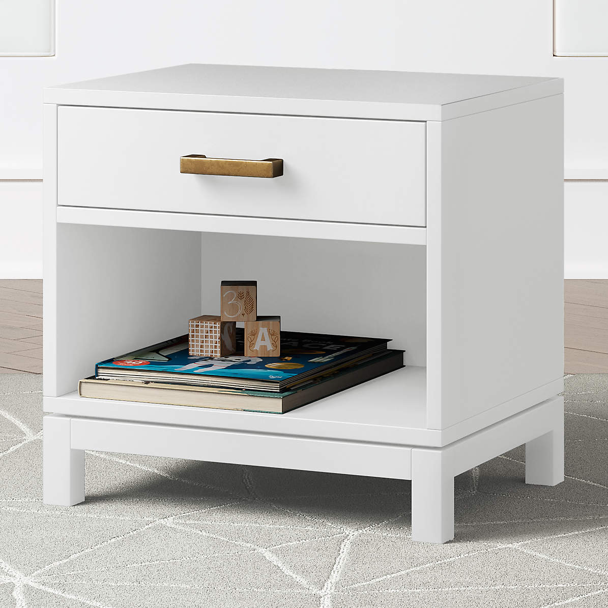 Kids cheap white nightstand