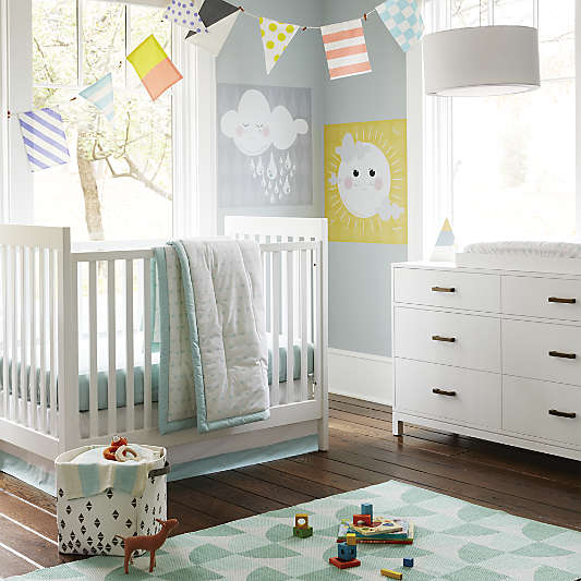 Parke 55" White Wood 6-Drawer Kids Dresser
