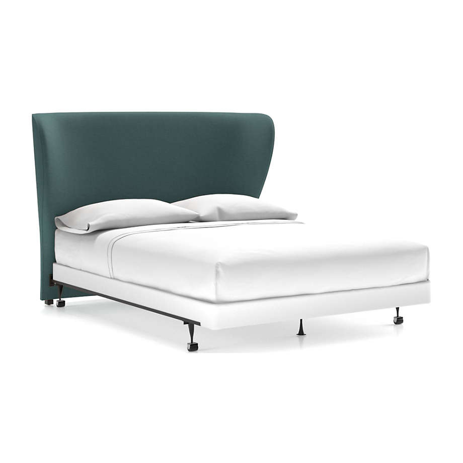 Carlie Wingback Headboard Turquoise Crate and Barrel