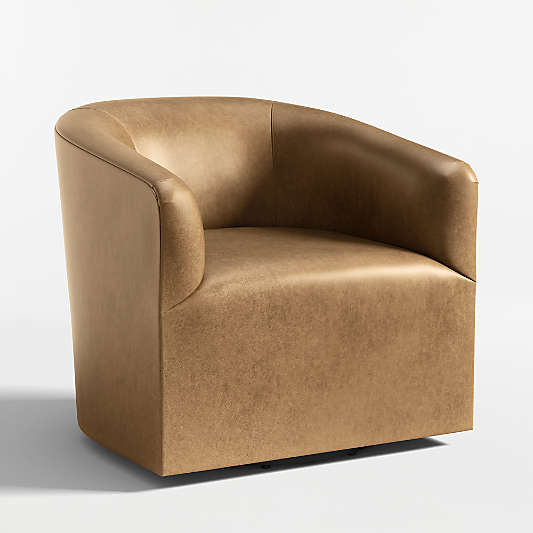 Carlyle Leather Swivel Accent Chair