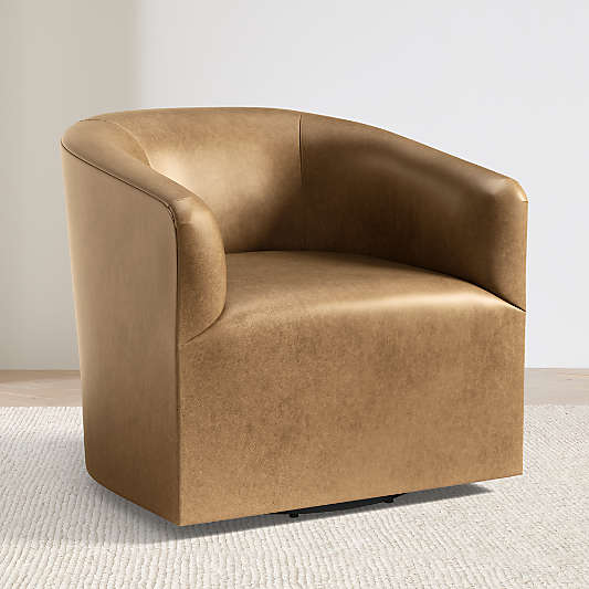 Carlyle Leather Swivel Accent Chair