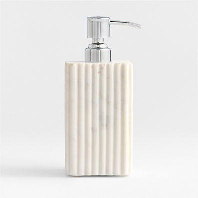 View Carmen Fluted White Marble Soap Pump details