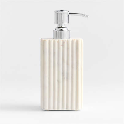 Carmen Fluted White Marble Soap Pump