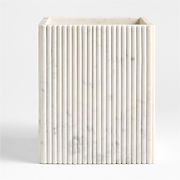 Carmen Fluted White Marble Tissue Box