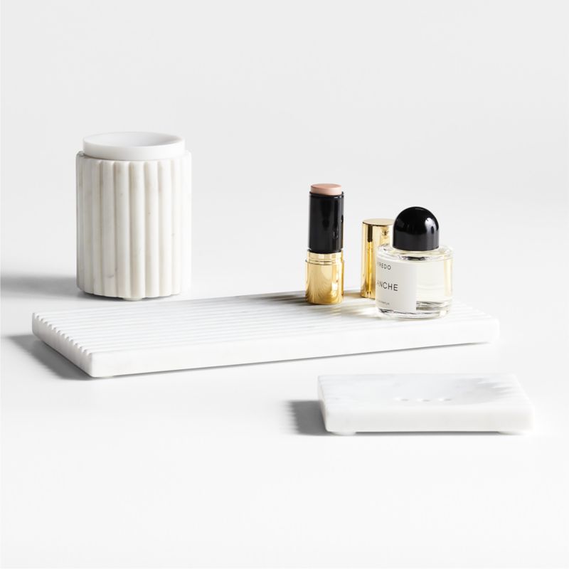 Carmen White Marble Canister