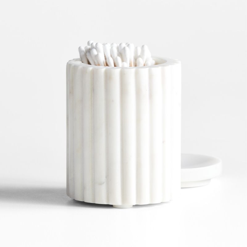 Carmen White Marble Canister