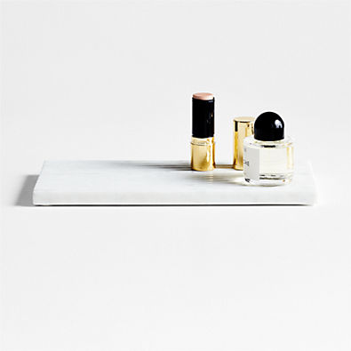 View Carmen White Marble Vanity Tray details