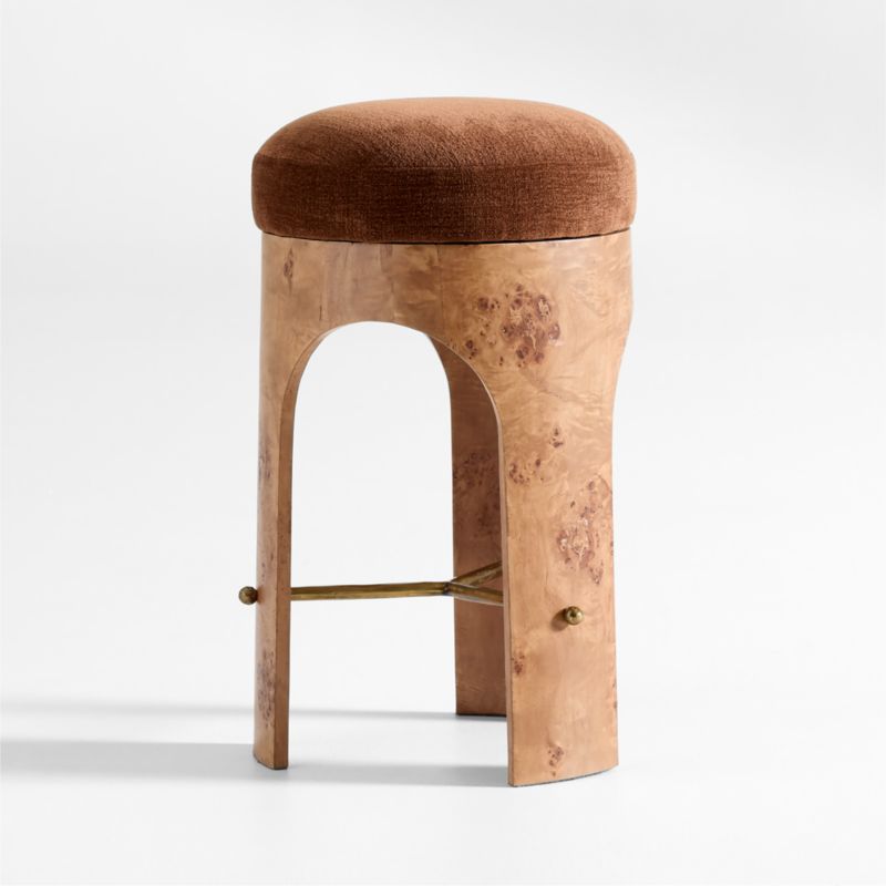 Carolina Burl Wood Swivel Counter Stool - image 2 of 4