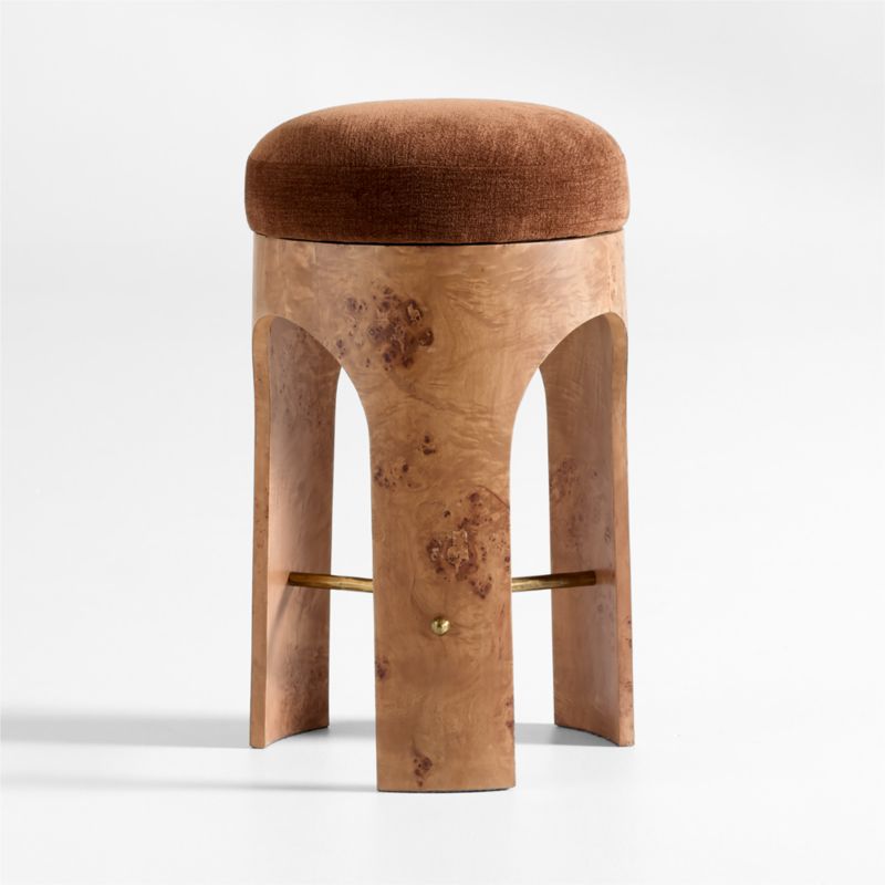 Carolina Burl Wood Swivel Counter Stool - image 0 of 4