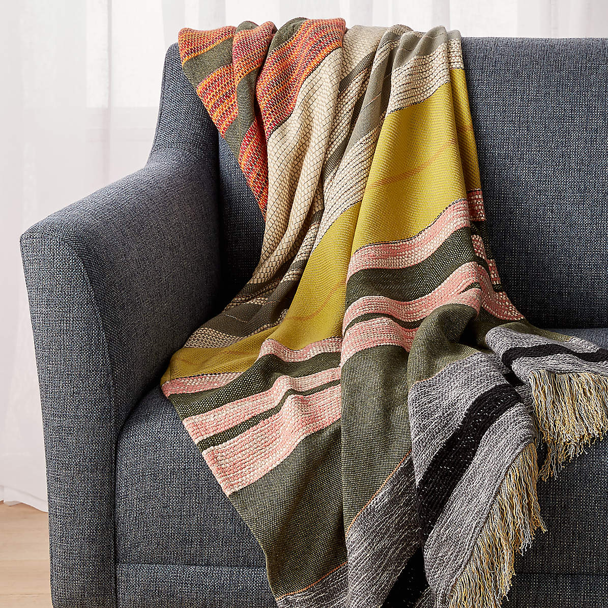 Carreno Multicolored Throw Reviews Crate Barrel