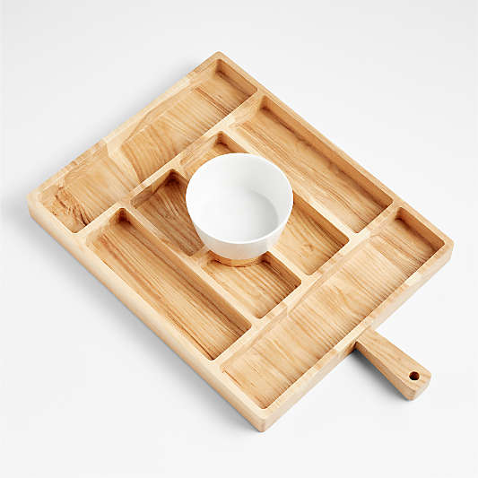 Carson Ash Large Serving Board with Verge 6" Bowl