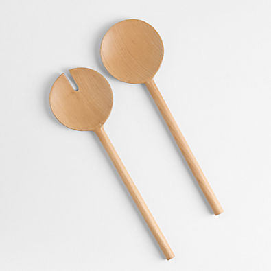 View Carson Ash Wood Salad Servers, Set of 2 details